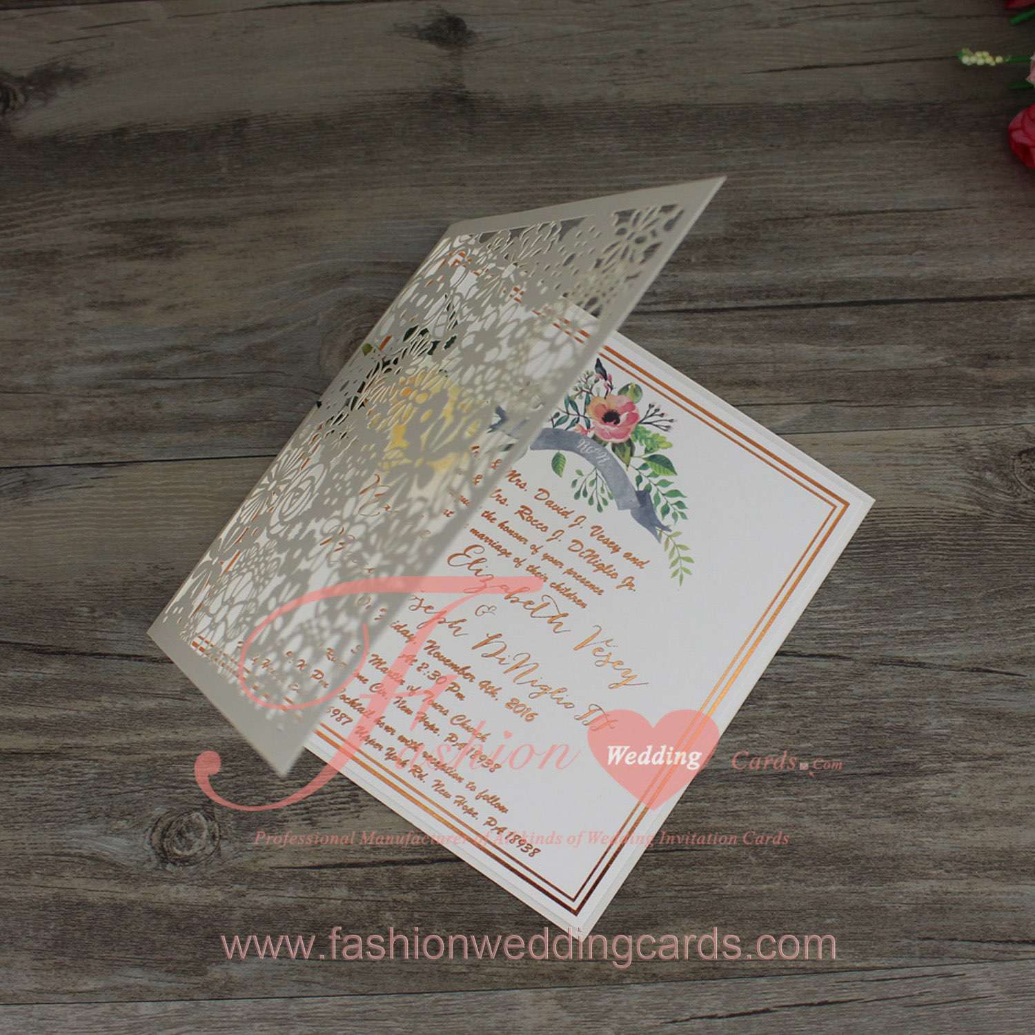 Floral Laser Cut Stationary Wedding Invitations Designs